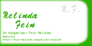 melinda fein business card